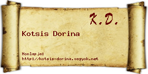 Kotsis Dorina névjegykártya